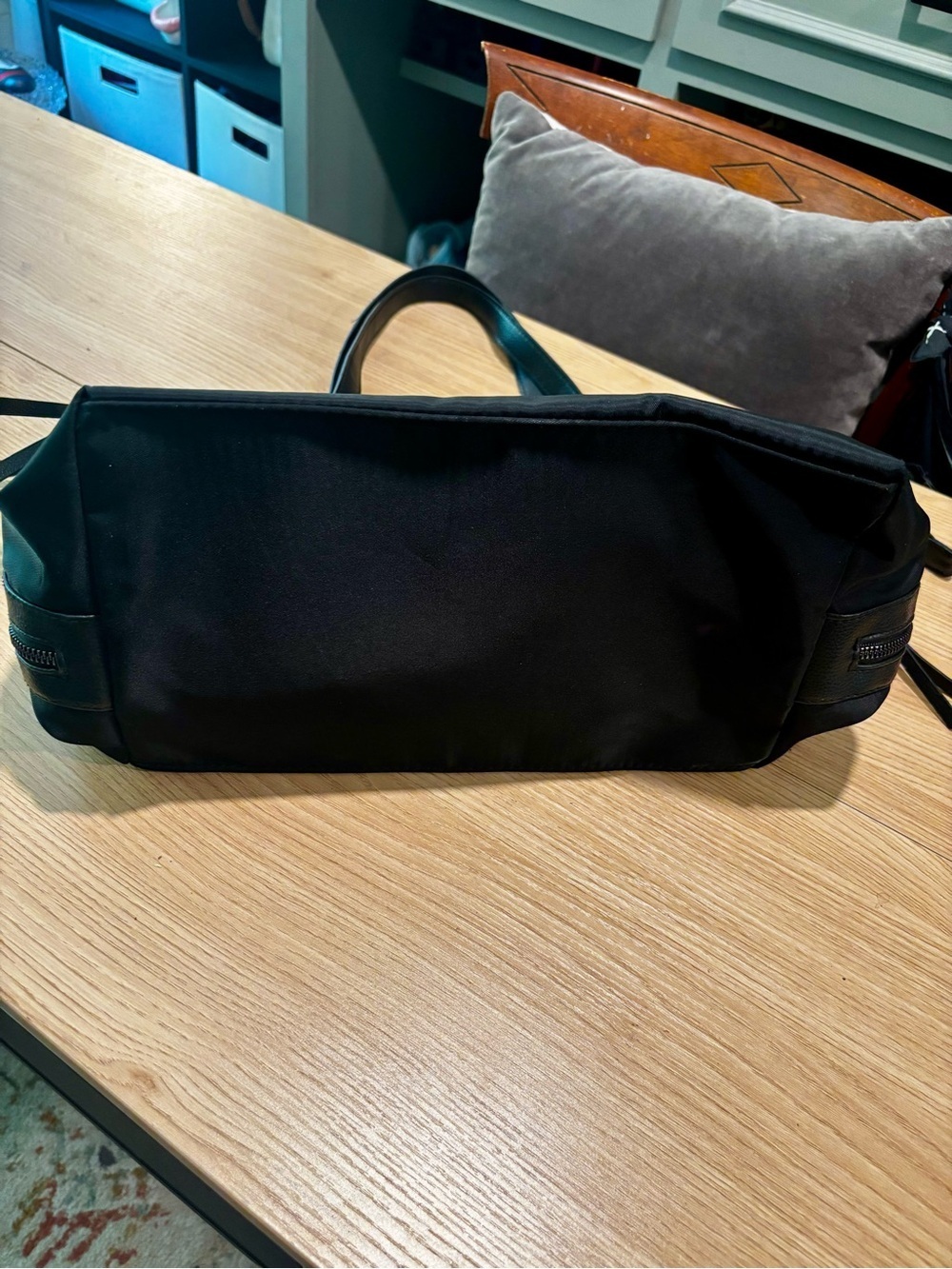 Botkier Black Nylon Tote with Leather-Style Straps - Picture 7 of 12